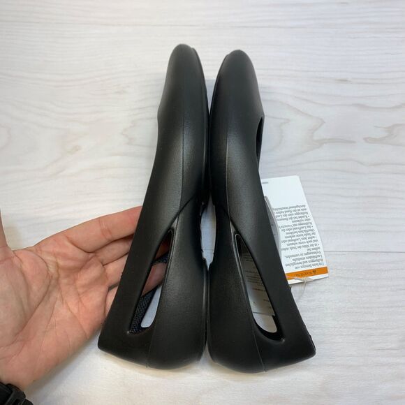 Crocs Sloane Black Ballet Flat Slip On Shoes Womens Size 5 Square Toe - Picture 2 of 9